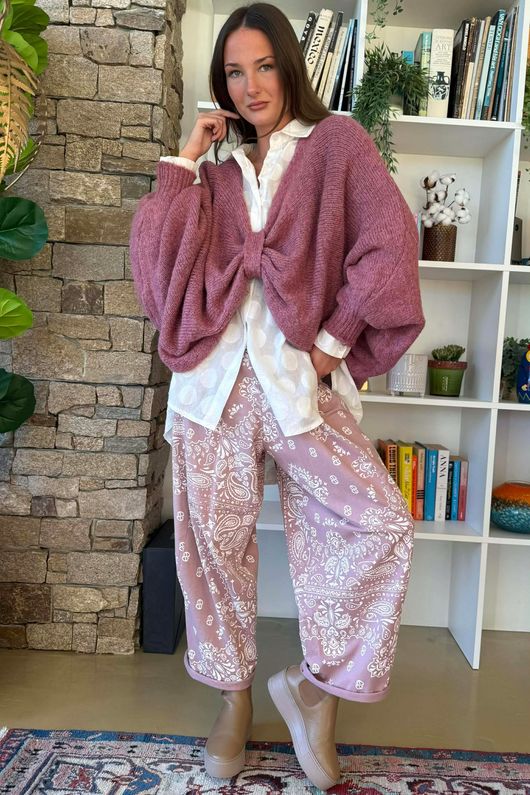 Big Softie Batwing Or Butterfly Knit Plum /13=